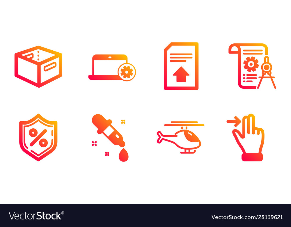 Office box upload file and chemistry pipette vector image Office box upload file and chemistry pipette