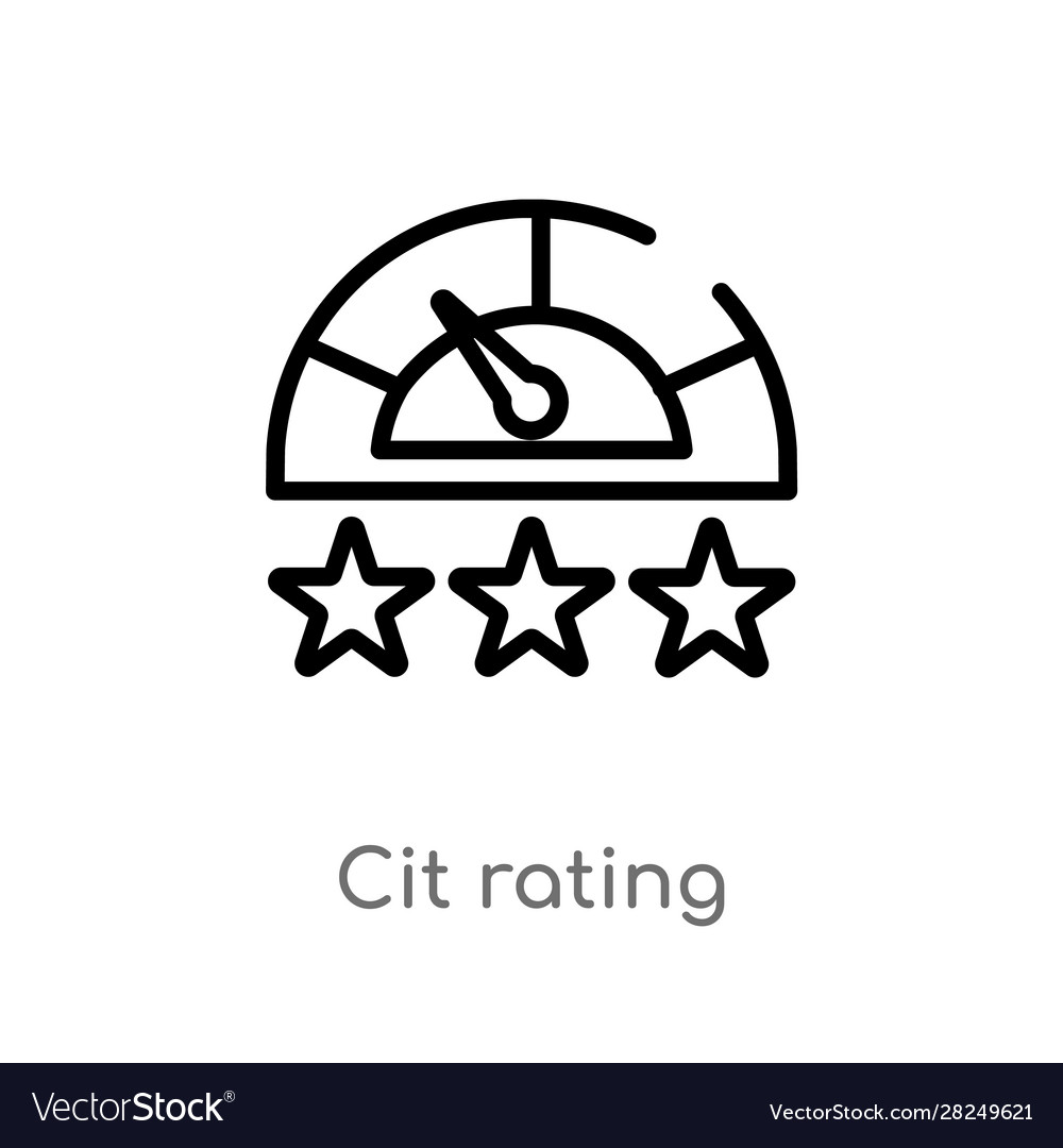 Outline cit rating icon isolated black simple vector image Outline cit rating icon isolated black simple