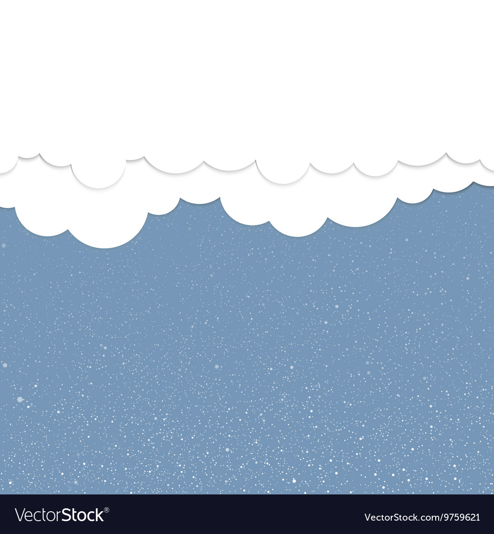 Paper clouds on a background of snow