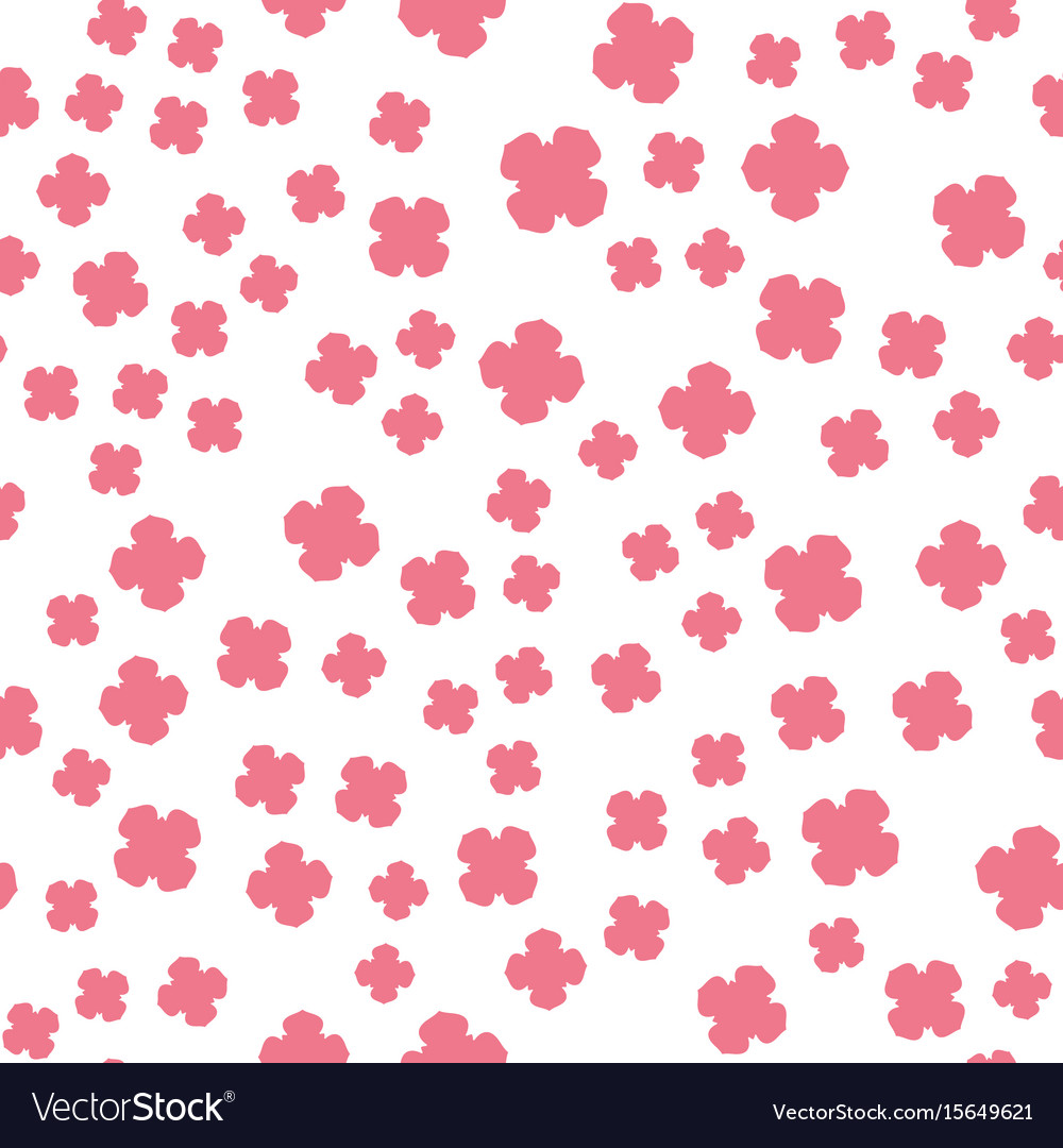 Pink flowers print on white Royalty Free Vector Image