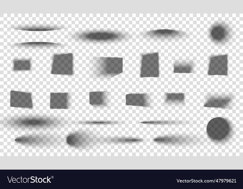 Realistic round shadow with soft edges gray