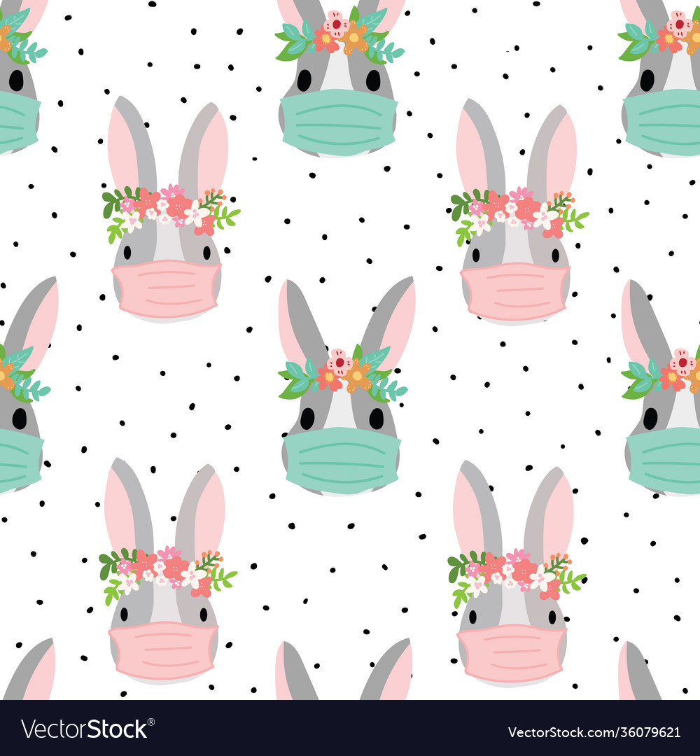 Seamless pattern with sheep on green background vector image Seamless pattern with sheep on green background
