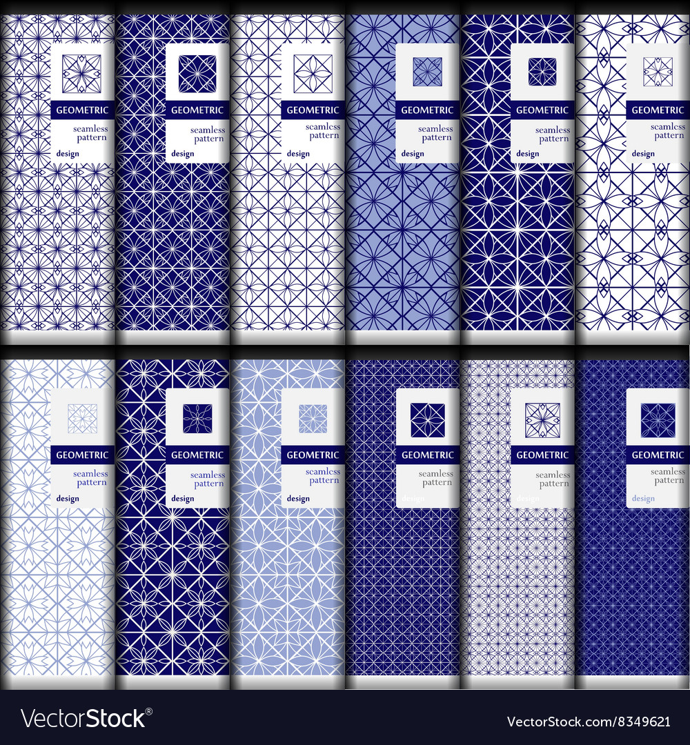 Set of geometric seamless patterns