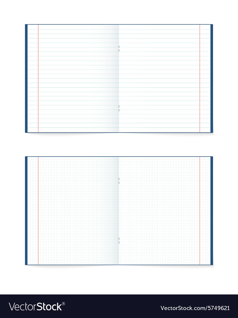 Set of open notebook in a cage and the line