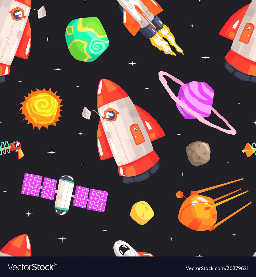 Space seamless pattern design element can be used