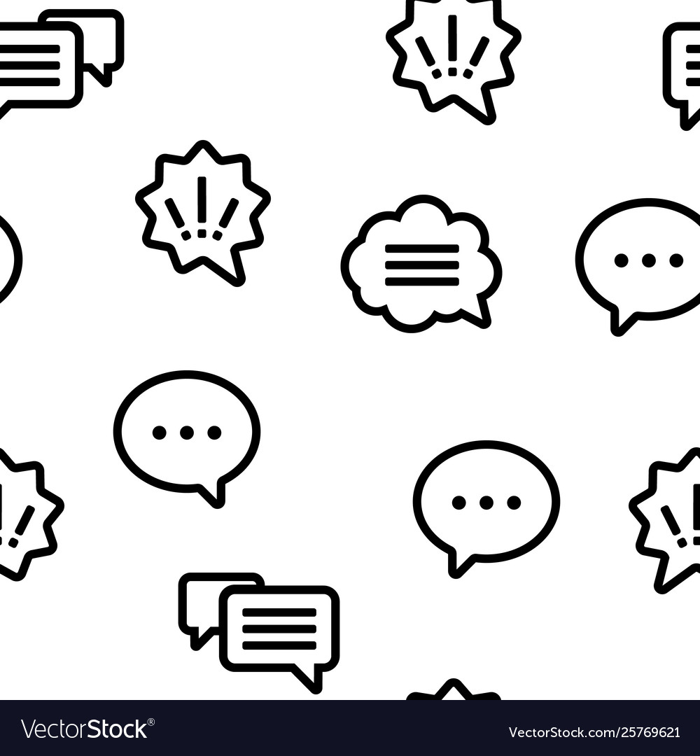 Speech bubble icon set seamless pattern