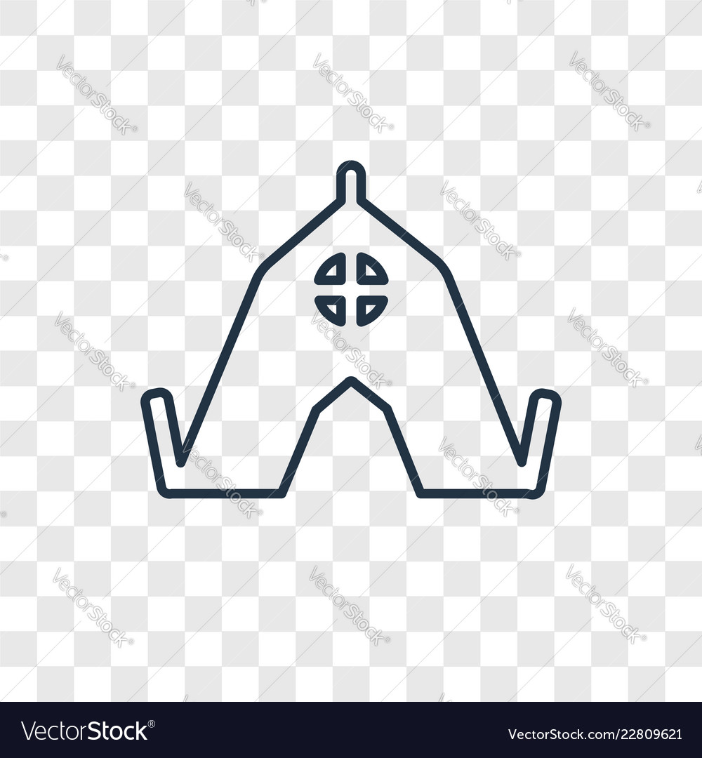 Tent concept linear icon isolated on transparent Vector Image Tent concept linear icon isolated on transparent
