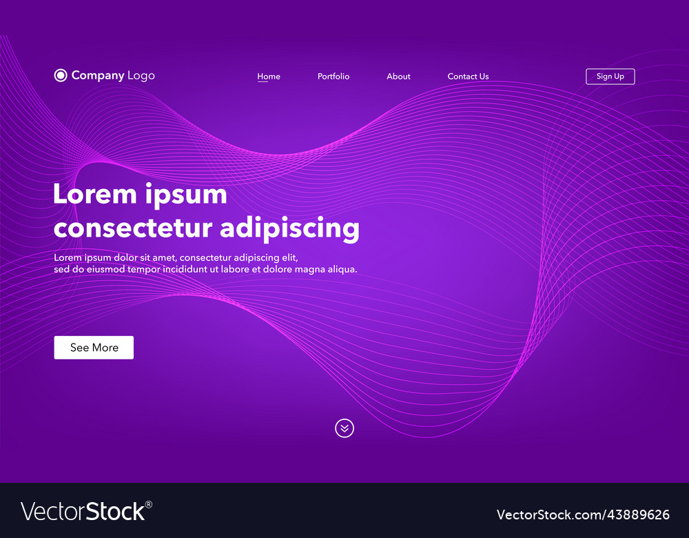 Abstract background website landing page template vector image Abstract background website landing page template