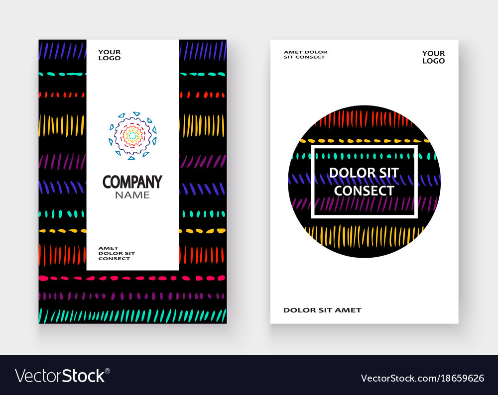 Abstract pattern with color hand drawn strokes