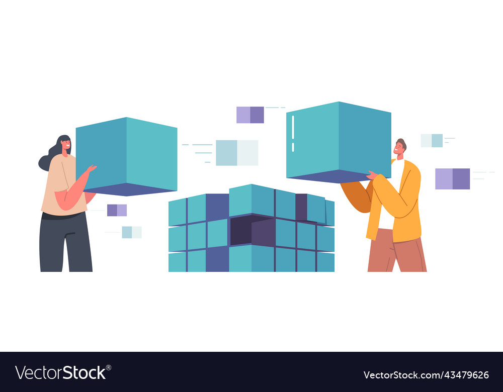 Big data storage database engineering protection vector image Big data storage database engineering protection