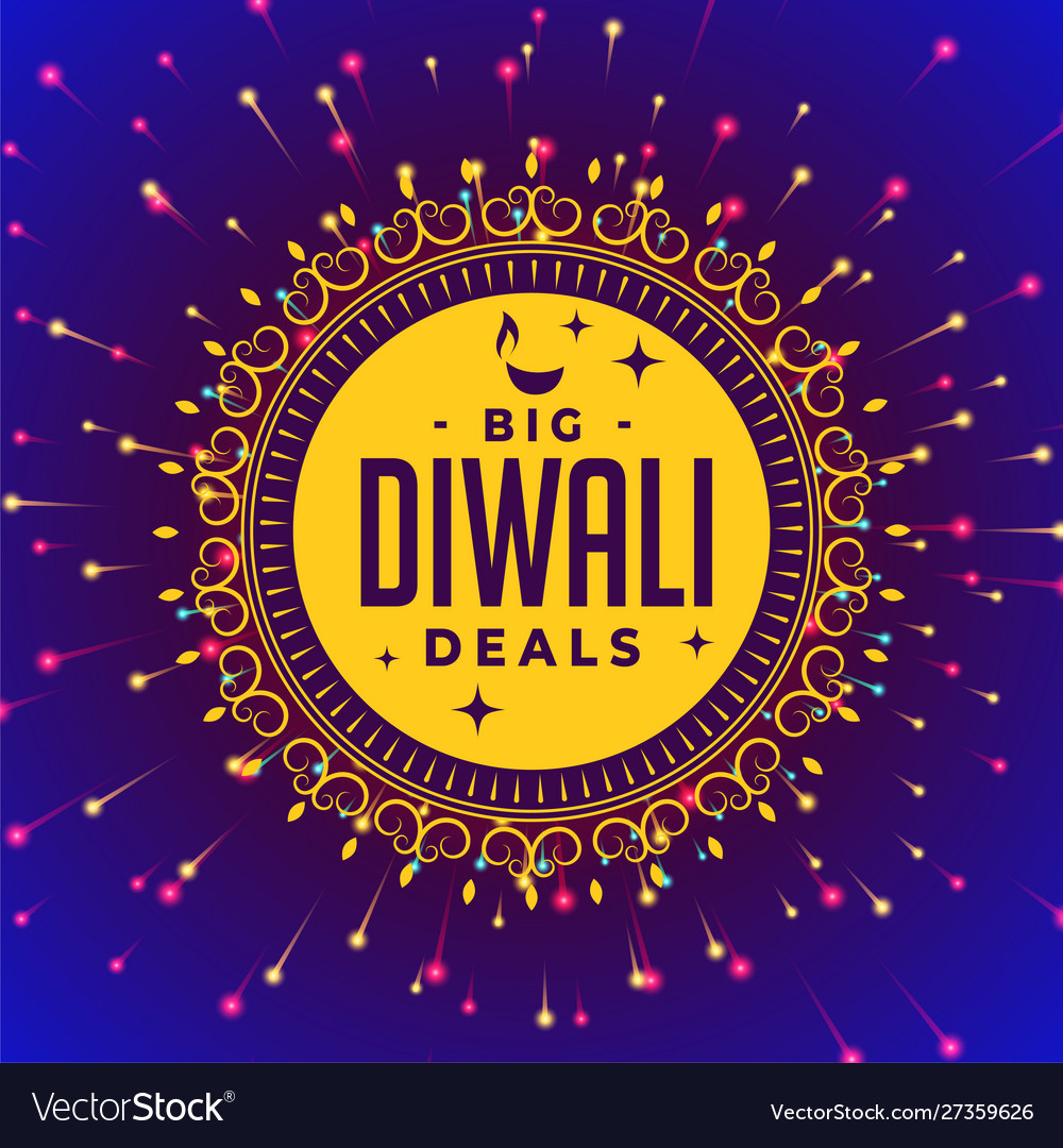 Big diwali deals festival celebration background Vector Image