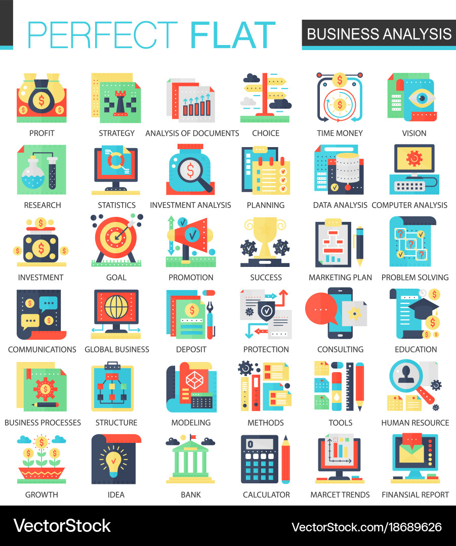 Business analytics complex flat icon Royalty Free Vector
