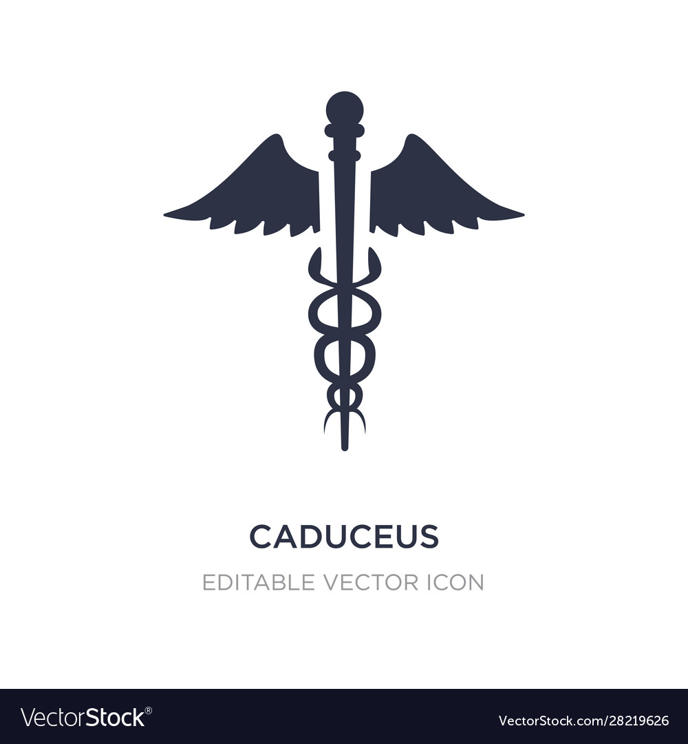 Caduceus icon on white background simple element vector image Caduceus icon on white background simple element