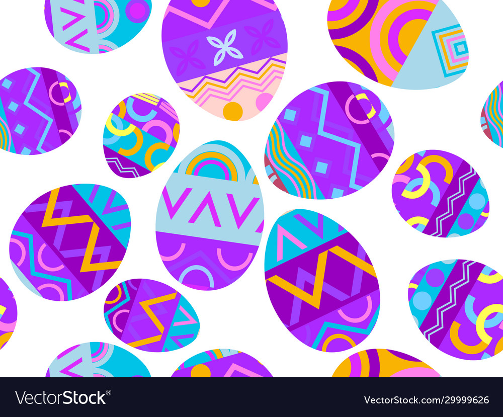 Easter eggs seamless pattern happy festive