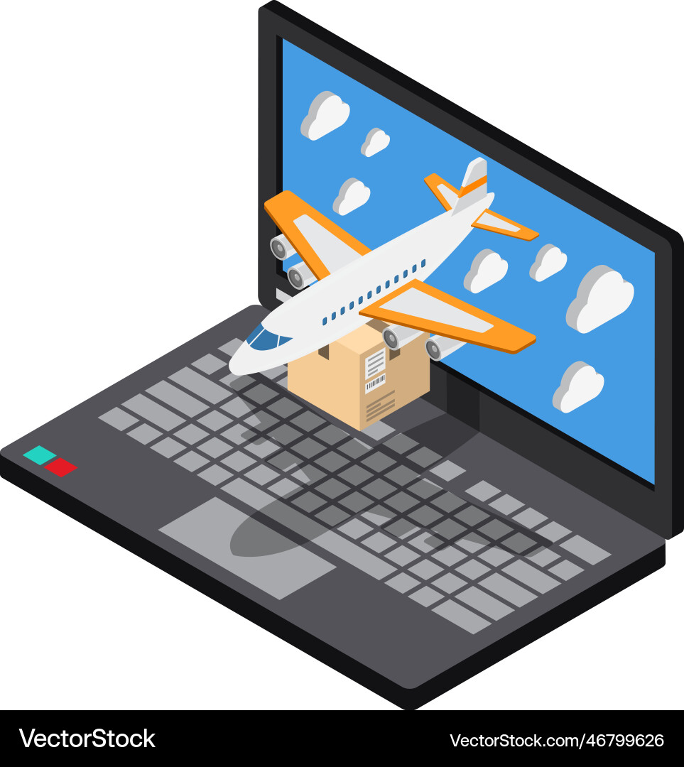 Ecommerce isometric concept Royalty Free Vector Image