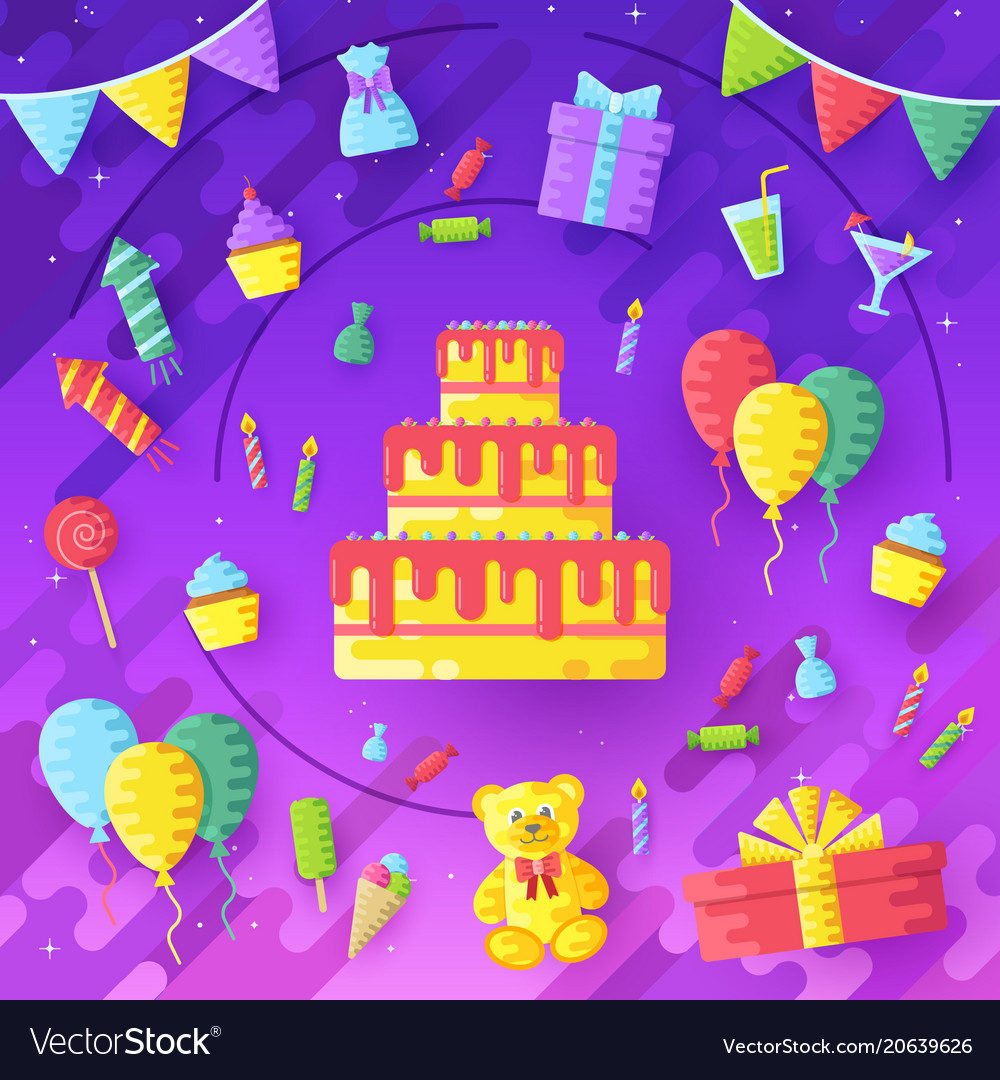 happy birthday circle infographics template vector image happy birthday circle template