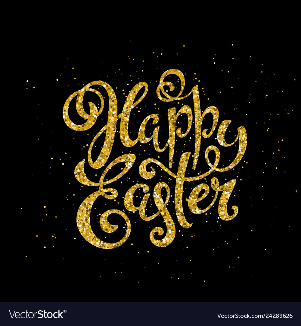 Happy easter banner with handdrawn calligraphy