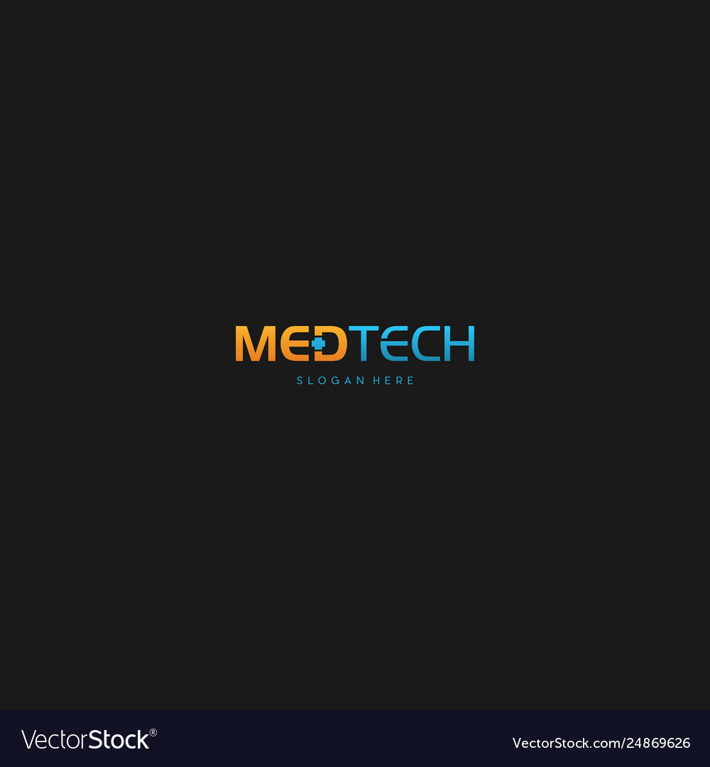 Med tech creative brand text business logo design vector image