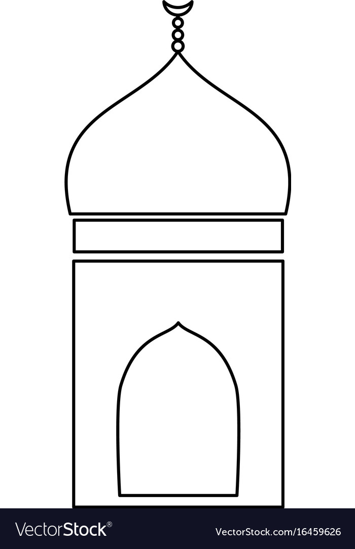 Mosque black color icon