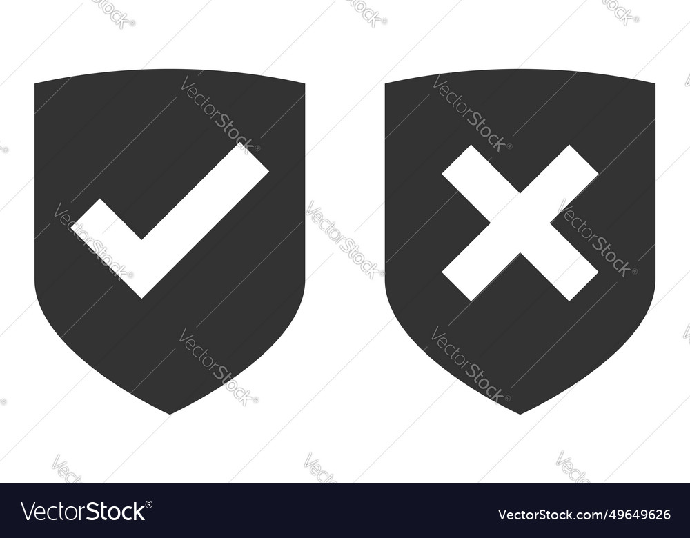 Shield icon with mark symbol design element vector image Shield icon with mark symbol design element