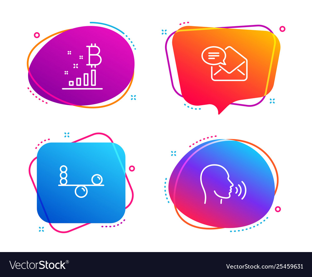 Bitcoin graph balance and new mail icons set