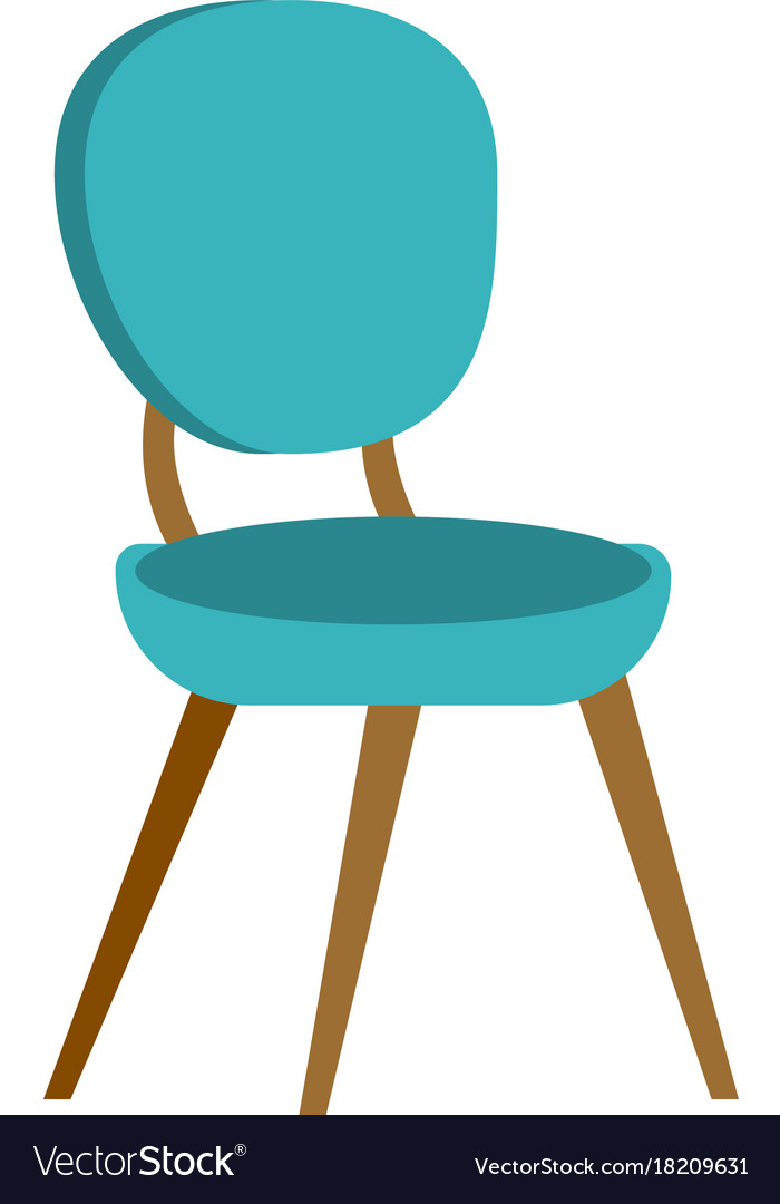 Blue modern chair cartoon Royalty Free Vector Image