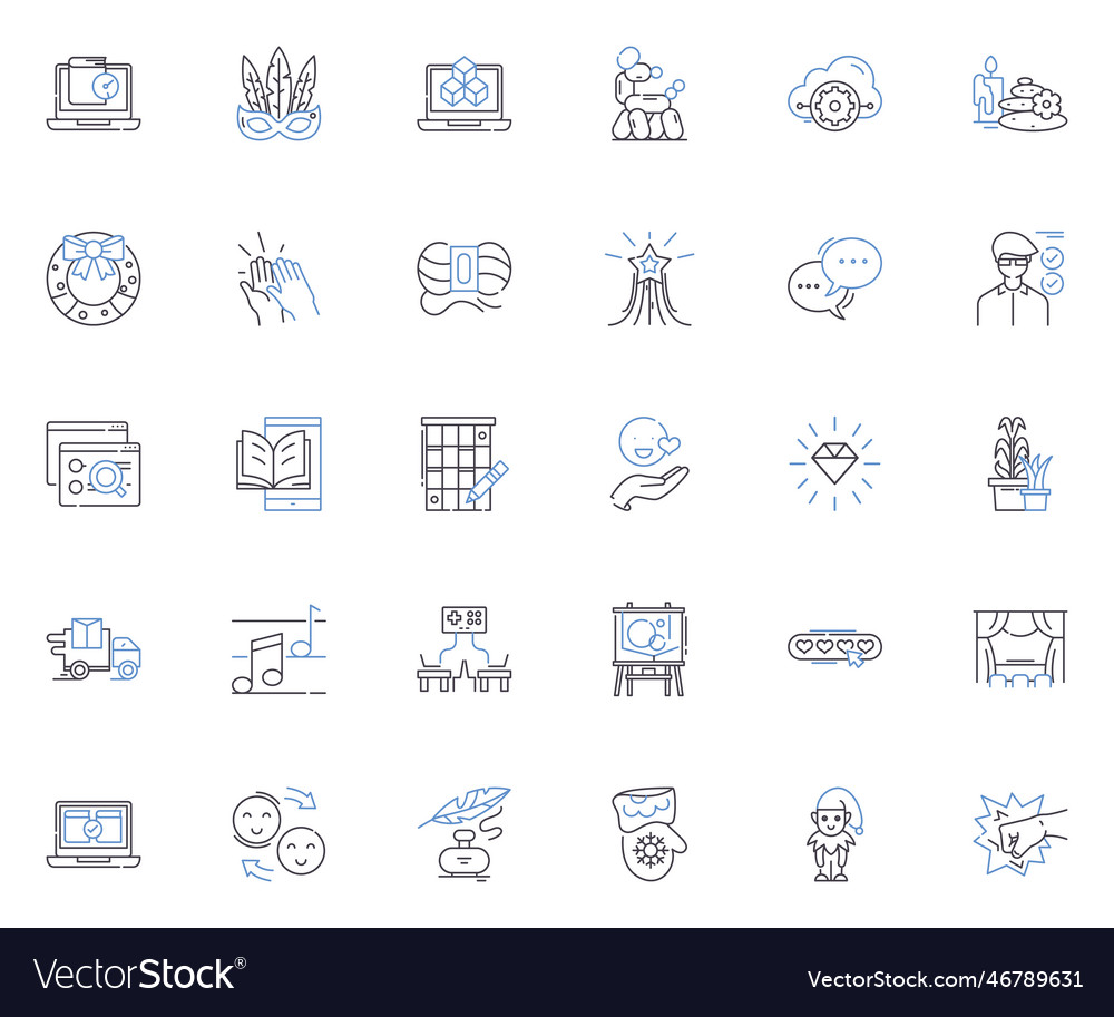 Creation line icons collection genesis formation Vector Image