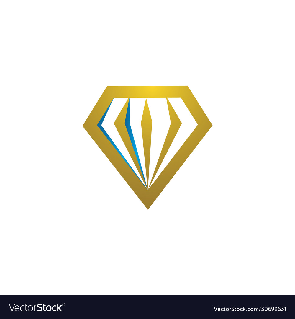 Diamond icon symbol with color gold on white