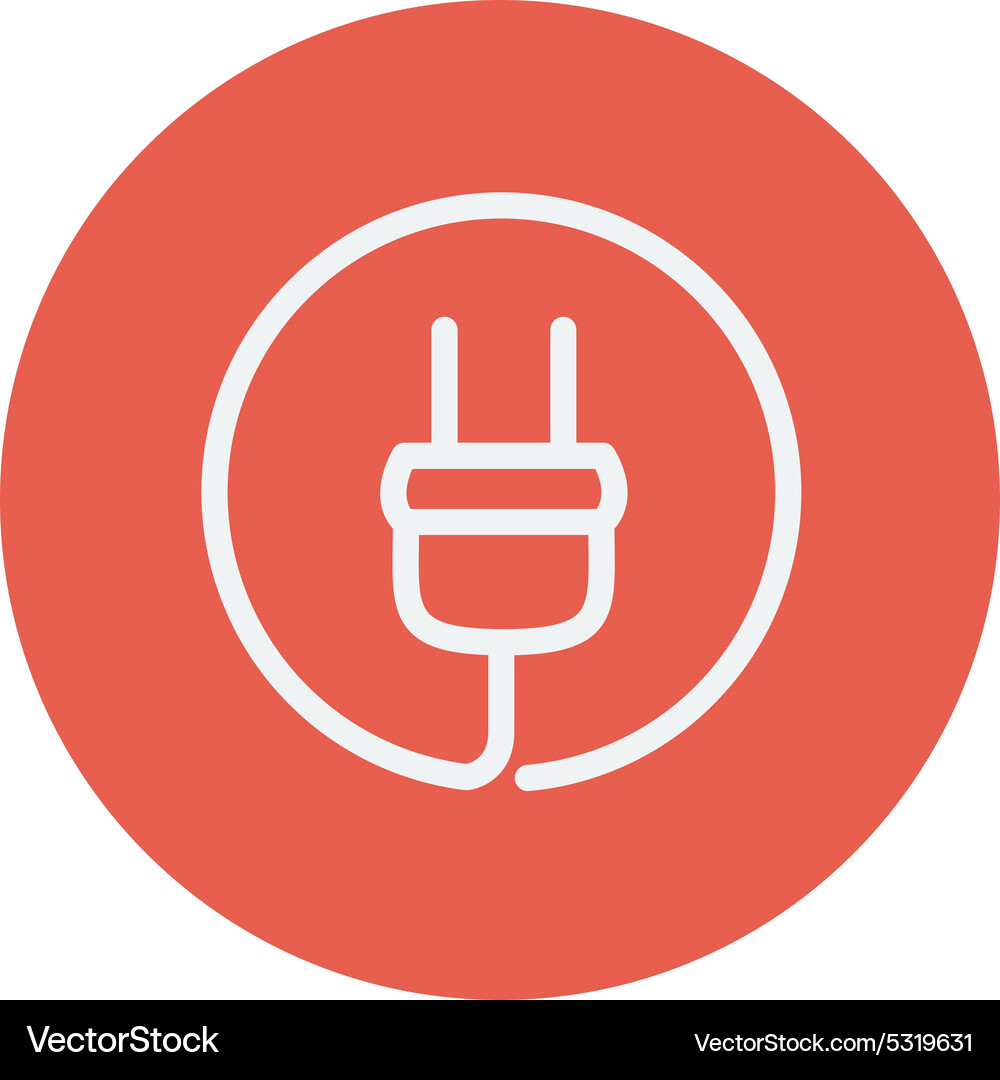 Electrical plug thin line icon Royalty Free Vector Image