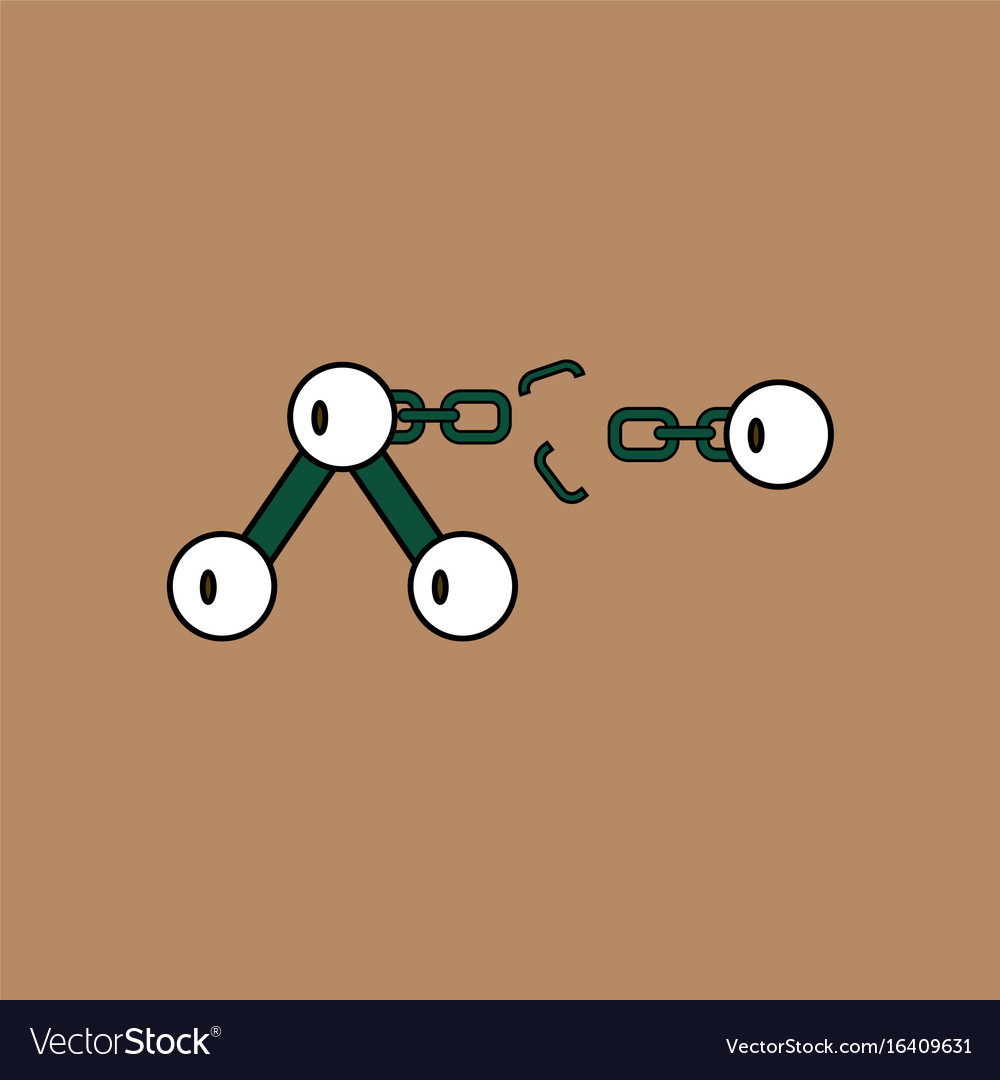 Flat icon design collection atom and broken chain