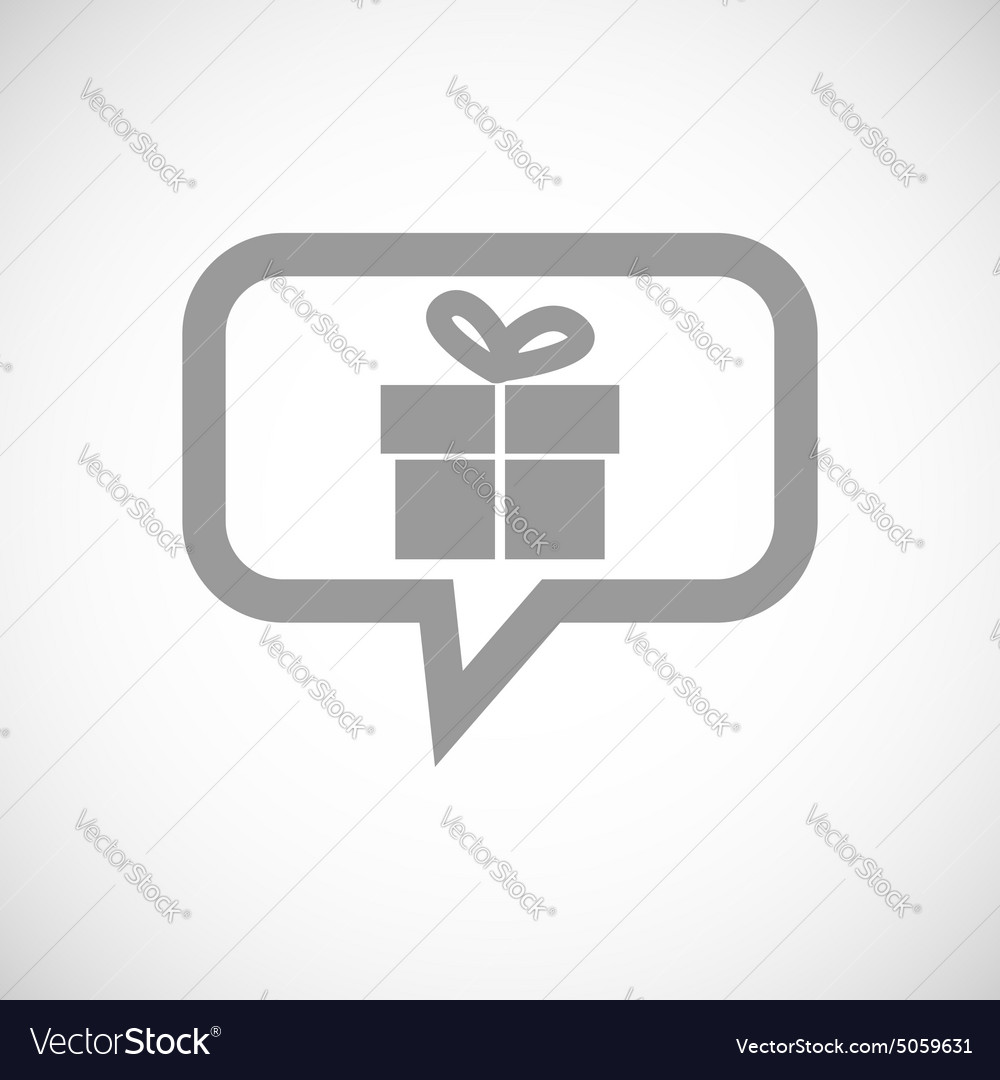 Gift grey message icon