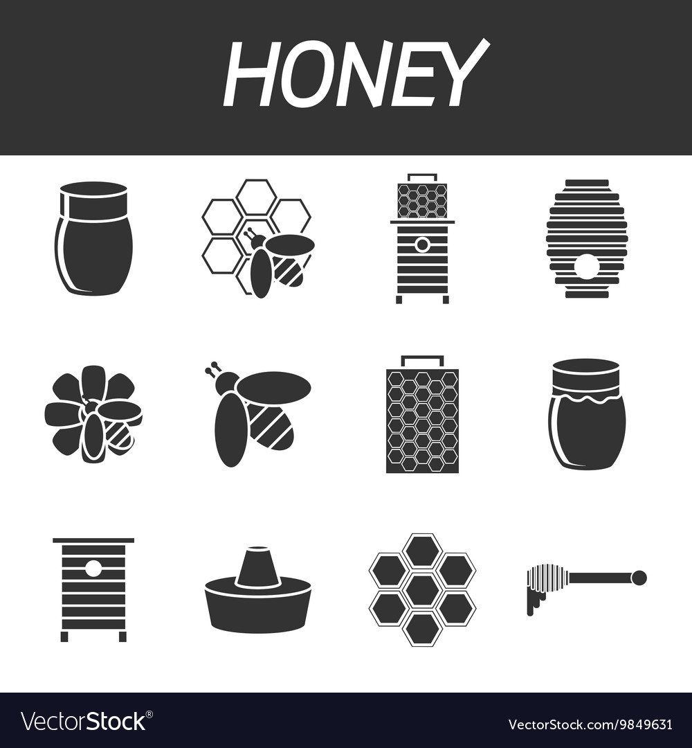 Honey icons set Royalty Free Vector Image - VectorStock