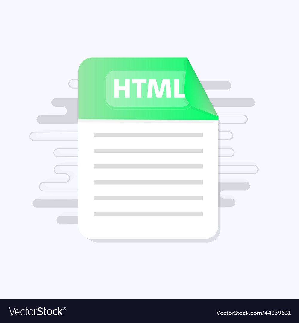 Html file icon flat design graphic vector image Html file icon flat design graphic