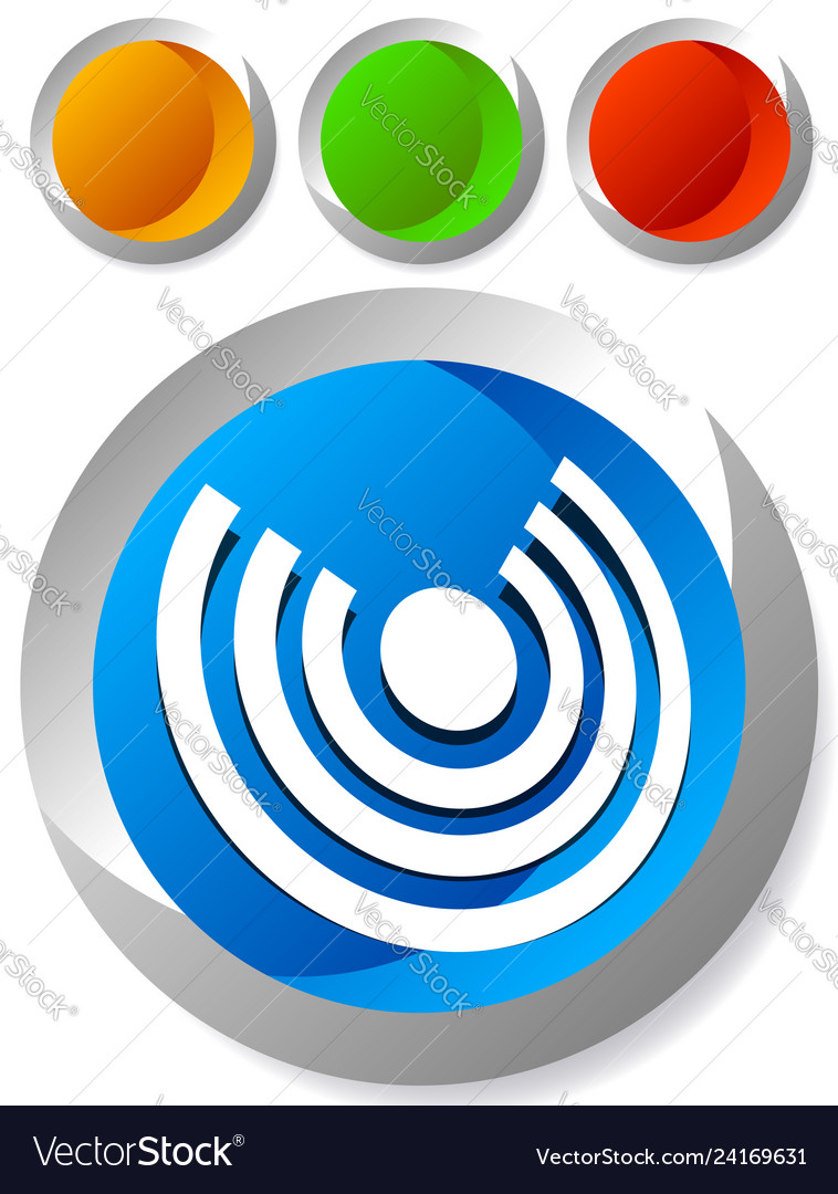 Icon with concentric circles for emitting rays vector image Icon with concentric circles for emitting rays