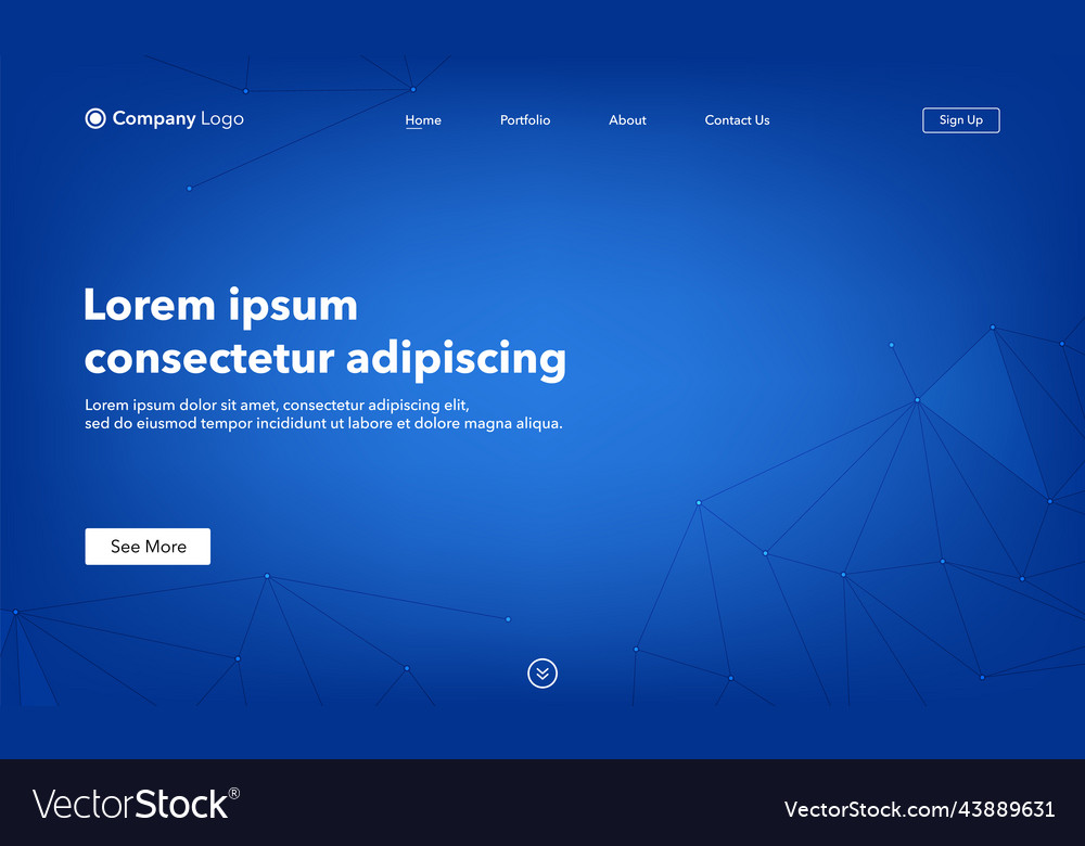 Landing page abstract background website vector image Landing page abstract background website