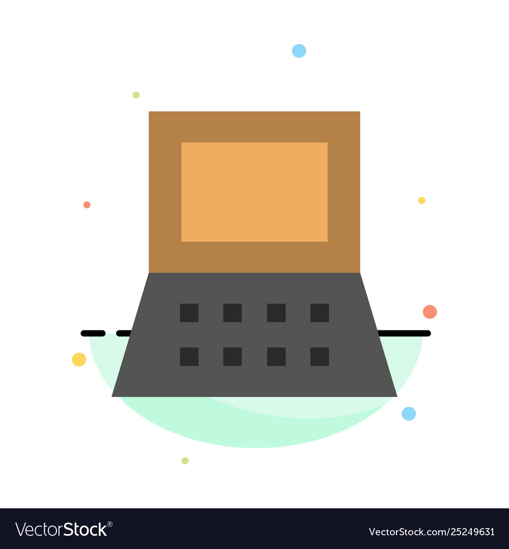 Laptop computer hardware abstract flat color icon vector image Laptop computer hardware abstract flat color icon