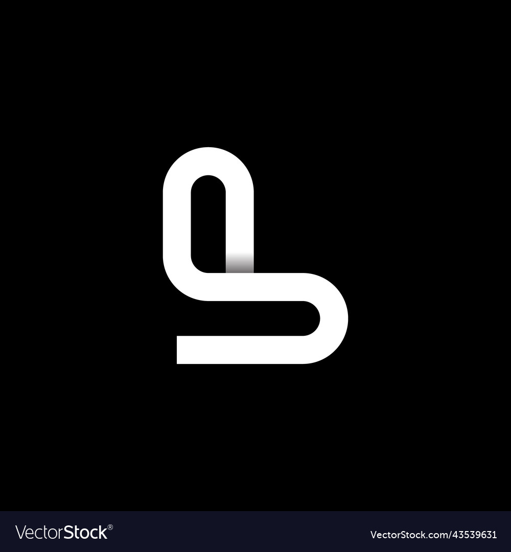 Modern letter l with overlapping line logo design Vector Image