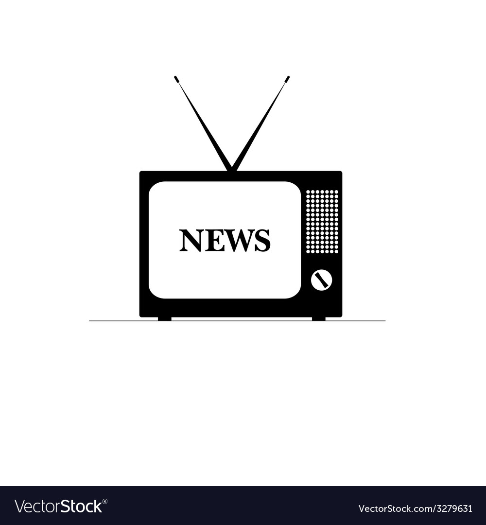 Old tv with news Royalty Free Vector Image - VectorStock