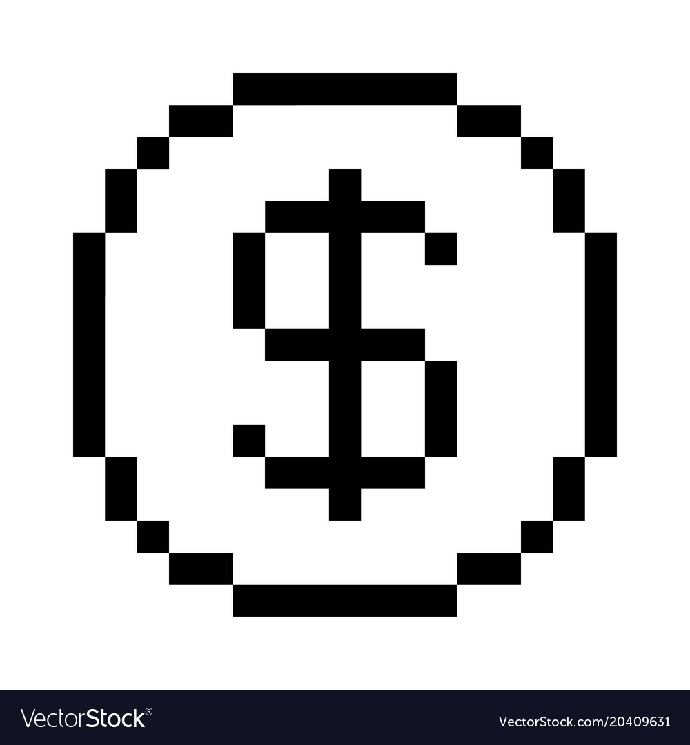 Pixel dollar icon