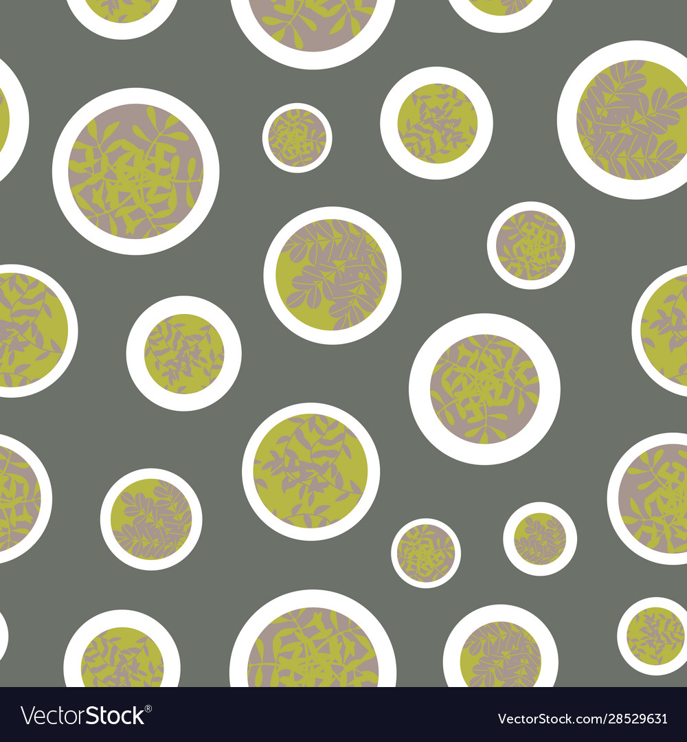 Polka dots pattern with botanical motifs