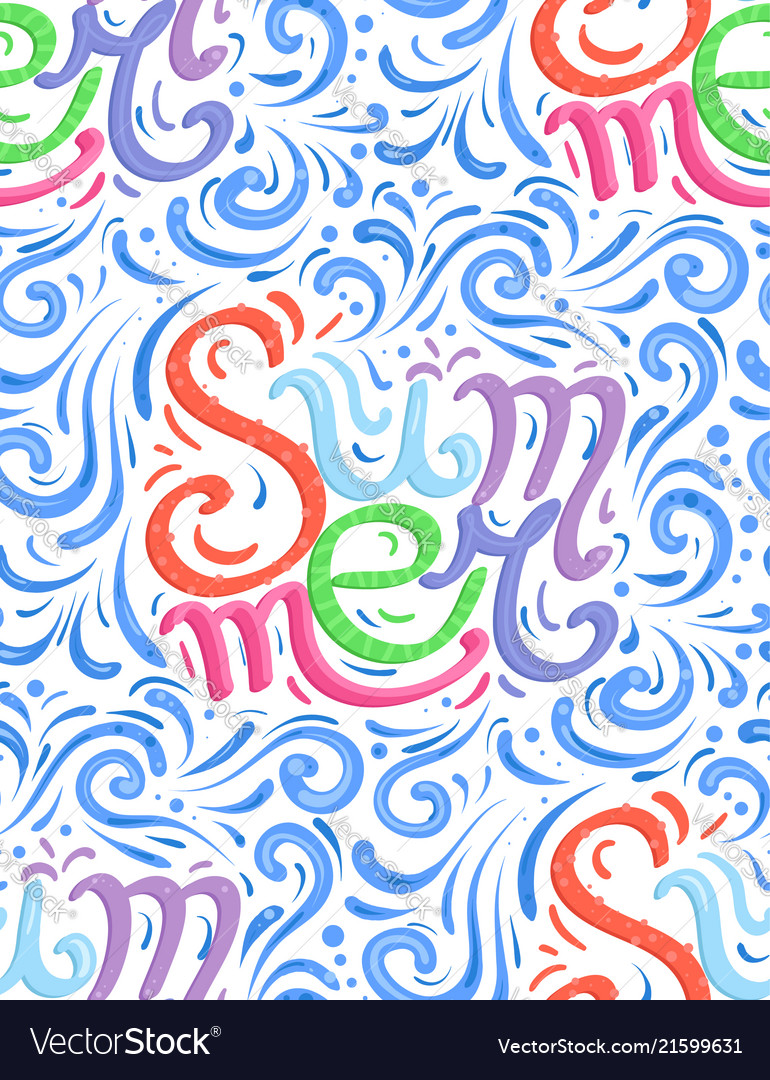 Seamless calligraphic pattern with lettering vector image Seamless calligraphic pattern with lettering