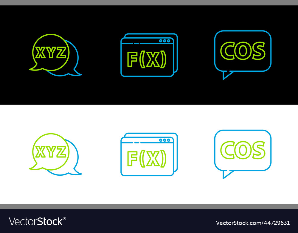 Set line mathematics function cosine xyz vector image Set line mathematics function cosine xyz