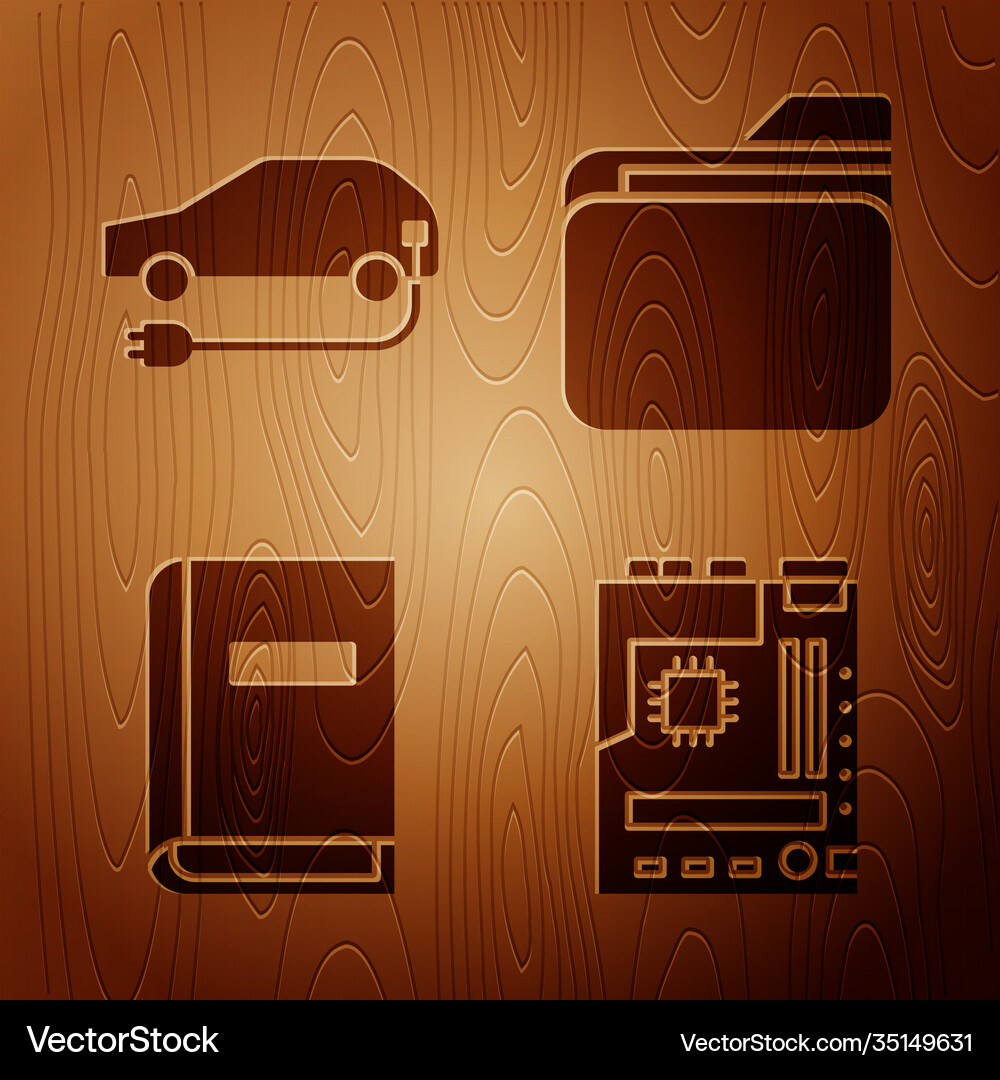 Set motherboard electric car user manual Vector Image