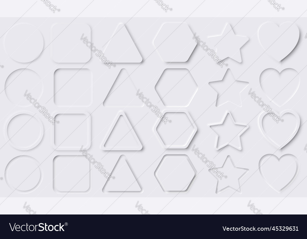 Set of neumorphic ui design elements vector image Set of neumorphic ui design elements