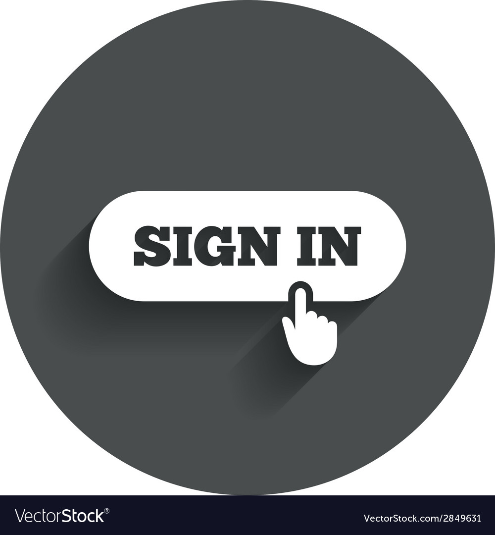 Sign in with hand pointer icon login symbol