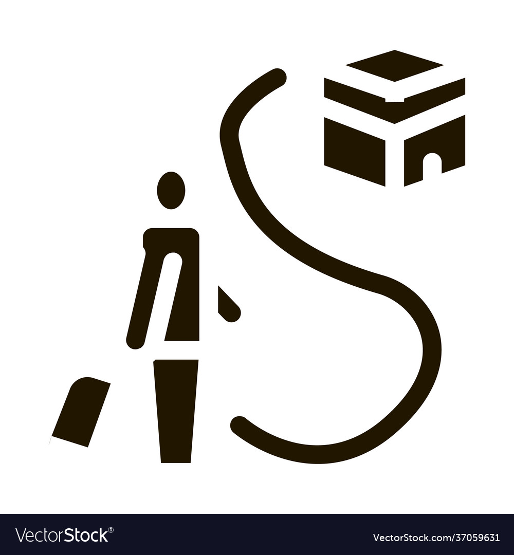 Traveler way to kaaba temple icon glyph