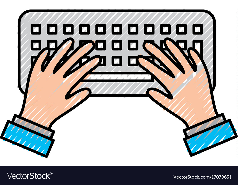 User with computer keyboard isolated icon