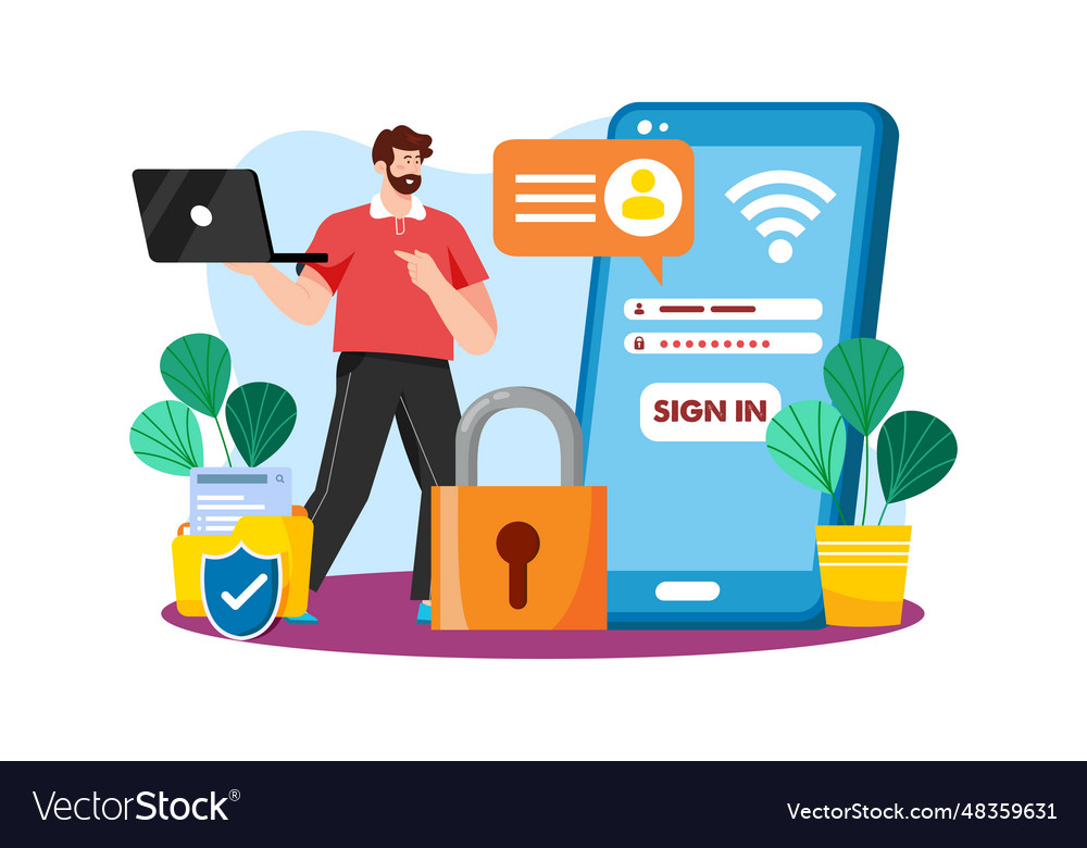Users can access their emails from multiple vector image Users can access their emails from multiple