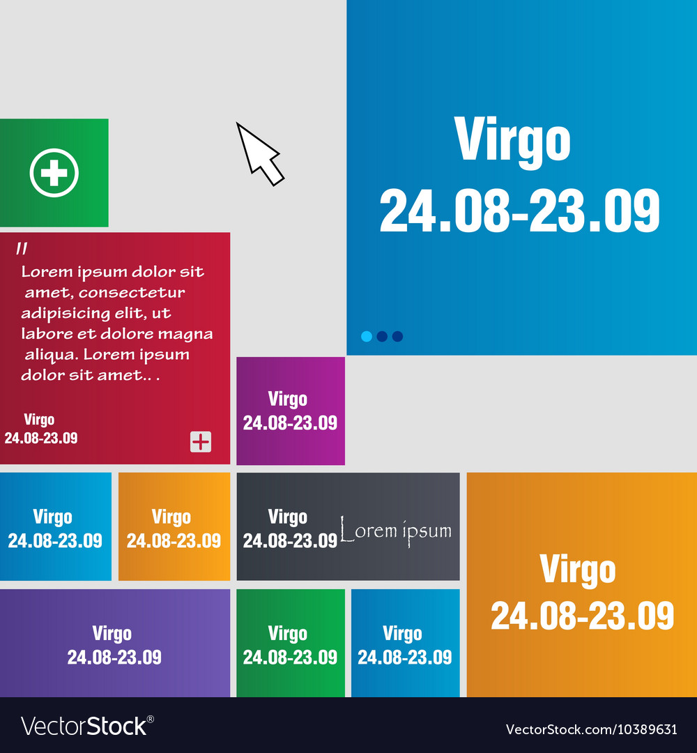 Virgo icon sign buttons modern interface website
