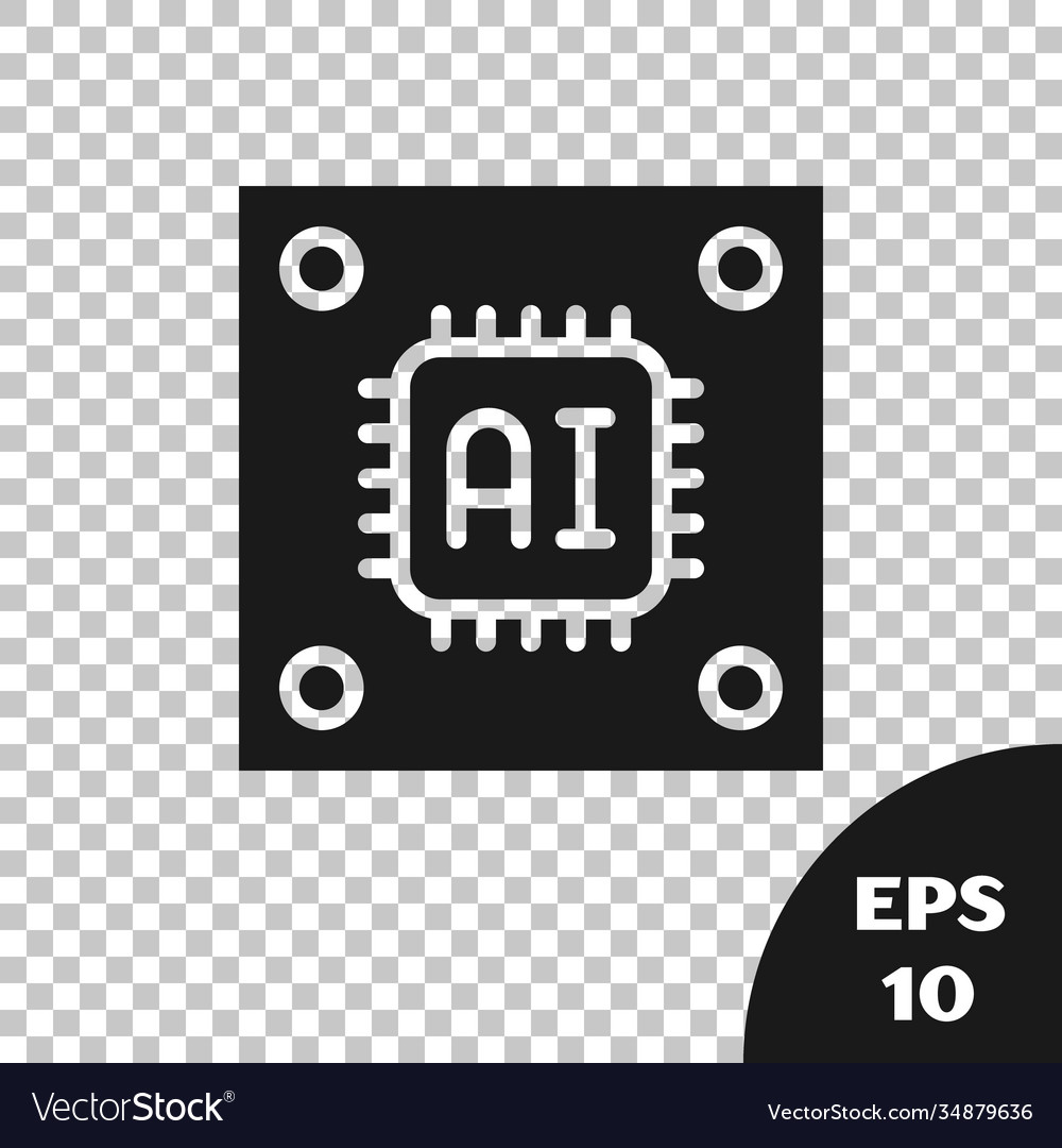 Black computer processor with microcircuits cpu
